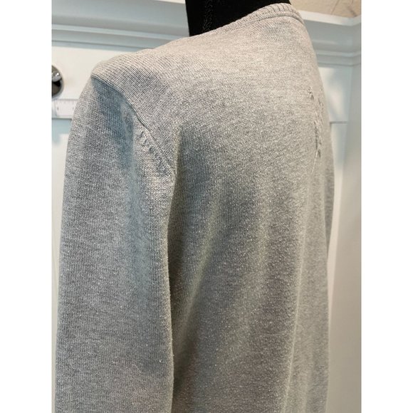 LizSport Cardigan Gray Embroidered Petite Sm - Picture 3 of 5